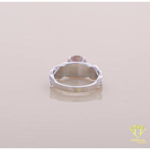 Round Cut Pink Moissanite Diamond <b>Celtic</b> Knot Engagement <b>Ring</b> in 14K White Gold Vintage Promise Wedding <b>Ring</b> for Women - Product Image 2