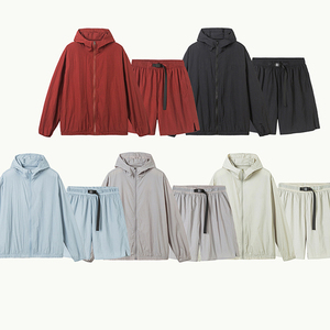 Wholesale Casual <b>Two</b> <b>Piece</b> Windbreaker <b>Set</b> <b>Mesh</b> Lining Zip up Printing Logo Solid Sportswear Tracksuits for Women 2026 - Product Image 4