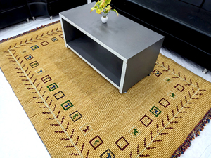 Tapis Kilim Traditionnel Noué à la Main, Collection Ocean Art, Motif Géométrique en Laine/Coton, Lavable, Antidérapant, Tapis Élégant pour Hôtel - Product Image 4