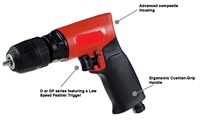 Perceuse pneumatique réversible 1 800 tr/min 0,5 CV 3/8'' (10 mm) - Outil pneumatique Modèle ST-213 & ST-213D OEM disponible 2 kg Garantie 1 an