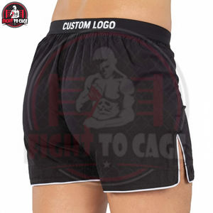 Reinforced Stitching High Breathable Durable Lightweight Printed 100% Polyester Stretch Boxing <b>Shorts</b> for MMA Training OEM - Product Image 4