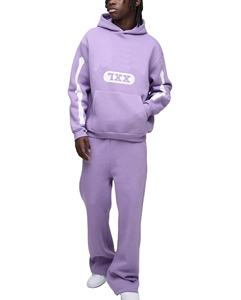 ชุดเสื้อฮู้ดผ้าเกล็ดปลาเทอร์รี่สไตล์สตรีทแวร์ผ้าครอปบอซีแอซิดซักแบบปรับแต่งได้สำหรับผู้ชาย - Product Image 1