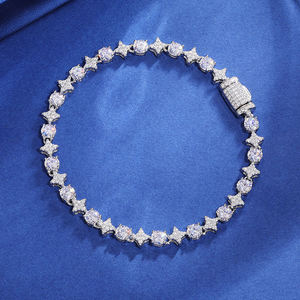 Luxury Star Shape Crystal Bracelet 18K Gold Plated Claw Setting Women's Party Jewelry Chain <b>Link</b> Design - Product Image 2