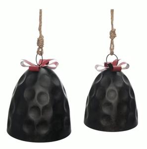 Ornement de cloche suspendue en métal fait main, forme ronde, style rustique, pièce décorative - Product Image 1