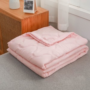 Ensemble de couette bleu clair uni 4 pièces en polyester/coton lavable matelassé pour la maison moderne - Product Image 2
