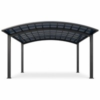 Abri de stationnement pour 2 voitures Angye, moderne et luxueux, personnalisé pour villa, avec toit en aluminium thermolaqué et auvent imperméable