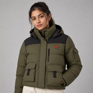 Trending Style Long Sleeve <b>Women</b> Puffer <b>Jackets</b> Eco-Friendly <b>Lightweight</b> Waterproof Embroidery Thick Bubble Design Puffer <b>Jacket</b> - Product Image 4