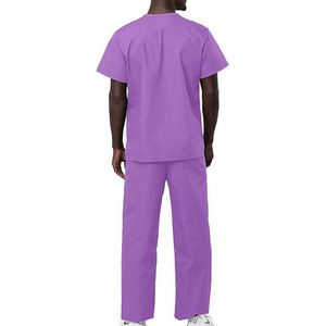 MANGOES FASHIONS Conjunto de uniforme médico unisex morado de algodón y poliéster tejido, que absorbe la humedad, para hospital y trabajo médico - Product Image 2