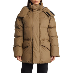 Doudoune longue pour femme, très épaisse, isolante, avec doublure douce, offrant une excellente couverture corporelle, modèle Solid Trader, idéale pour l'hiver. - Product Image 5