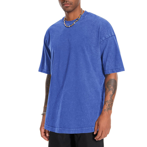 เสื้อยืดดีไซน์ใหม่สำหรับผู้ชาย ผ้าคอตตอนเนื้อนุ่ม ทรงโอเวอร์ไซส์ ล้างสีแบบแอซิดวอช มีทุกขนาด - Product Image 5