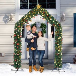 Arco Natalizio in PVC con Rami 240x40x260cm Verde Decorazione Festiva (Palline Ornamentali Non Incluse) - Product Image 3