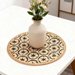 Mantel de bambú circular para decoración de comedor, estilo boho, tejido a mano, suministro directo del productor. - Product Image 5