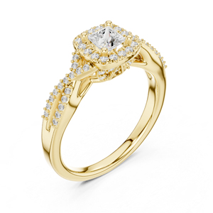 แหวนทองคำ 14K โรสโกลด์ ประดับเพชรทรงกลมเพาะเลี้ยงในห้องปฏิบัติการ สำหรับผู้หญิง สวมใส่ในงานปาร์ตี้ |   เพชรที่เพิ่งเพาะเลี้ยง - Product Image 5