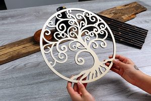 Décoration murale en bois Arbre de Vie, sculpture artistique à suspendre pour la maison et le jardin, cadeau de pendaison de crémaillère - Product Image 3