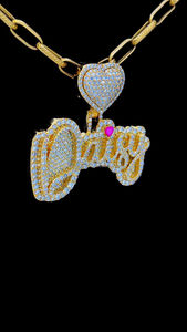 Personnalisé Glacé Vvs Moissanite Pass Diamant Testeur 925 Argent Lettre Nom En Forme De Coeur Boucle Pendentif Fine Jewelry pour Hommes Femmes - Product Image 2