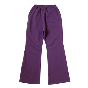 Pantalon de survêtement épais en coton avec logo brodé pour homme, style vintage délavé, orné de strass, coupe évasée, service OEM - Product Image 2