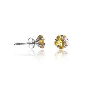 Magnifiques boucles d'oreilles en argent sterling 925 avec citrine jaune élégante pour femmes et filles, à porter lors de mariages et de fêtes - Product Image 2