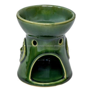 Brûleur d'huile en céramique Green Man, diffuseur d'arômes d'huiles essentielles, porte-bougie chauffe-plat pour aromathérapie - Product Image 4