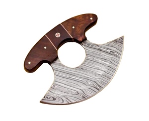 Damasco hecho a mano Chef Ullu cuchillo Chef cocina Ullu cuchillo mango de madera con Funda de cuero cuchillo de regalo de Navidad - Product Image 3