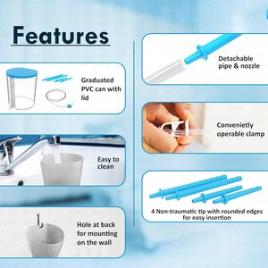 Kit d'irrigation colique numérique en polypropylène de 1500 ml avec tube flexible – Ensemble de nettoyage du côlon pour usage domestique chez l'adulte - Product Image 6