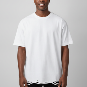 Camiseta Lisa OEM, Camiseta Personalizada de Algodón, Fabricante de Camisetas de Diseño, Camiseta Blanca para Hombre, Camiseta de Algodón Desgarrada para Hombre - Product Image 5