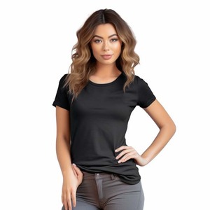 T-shirts pour femmes en coton 100% 200 g/m², coupe ajustée, respirants, écologiques, personnalisables avec logo, vente en gros OEM - Product Image 4