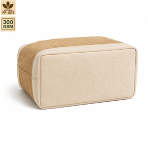 300 GSM Laminated Jute Cotton Blend <b>Storage</b> <b>Laundry</b> Bag Home <b>Storage</b> 35x30x22 cm Custom Logo Wholesale OEM Reusable Model TH-07 - Product Image 4