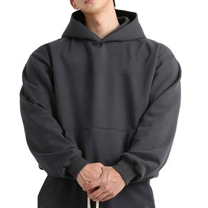 Sweat à capuche pour homme en molleton 100% coton de haute qualité, imprimé en relief, style streetwear, couleur rouge - Product Image 4