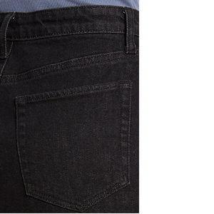 Jupe crayon midi en jean noir uni à fente centrale, taille haute, coupe droite ajustée, en coton extensible, pour le bureau, qualité supérieure - Product Image 5