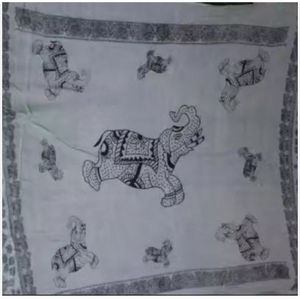 Pañuelo Étnico de Alta Calidad con Patrón 100x200cm, Multicolor, con Mantra Sánscrito, Jacquard de Algodón, Intrincado y Transpirable - Product Image 3