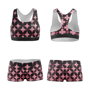 Ensemble de yoga personnalisé pour femme : débardeur à col rond et short respirant en Spandex/Nylon, taille haute élastique, motif uni ou imprimé - Product Image 6