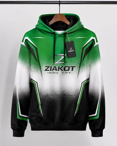 Sudadera con Capucha Deportiva de Moda, Gris, Blanco y Negro, con Diseño Degradado, Personalizada y Cosida, la Más Vendida de la Industria, Venta al Por Mayor Directa - Product Image 2