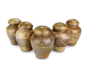 Urna de madera hecha a mano para cenizas, jarrón conmemorativo para cremación, recipiente de recuerdo, juego de 5 - Product Image 1
