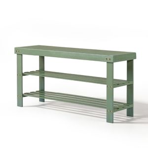 Scarpiera a 3 livelli in bambù verde foresta 35.43*11.02*17.72 pollici, scaffale porta scarpe in legno massello per l'organizzazione domestica - Product Image 3