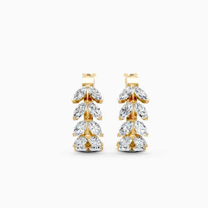 Pendientes de Diamantes Cultivados en Laboratorio Chapados en Oro Rosa y Oro Amarillo para Mujer, Corte Brillante, Clásicos, Modernos, para Uso Diario, Joyería de Boda - Product Image 1