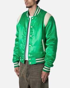 แจ็คเก็ตซาตินผู้ชายสำหรับใช้งานกลางแจ้ง MOQ ต่ำ แบรนด์ส่วนตัว คอตั้ง คุณภาพสูง ระบายอากาศได้ดี ดีไซน์ใหม่ สไตล์ลำลอง - Product Image 3