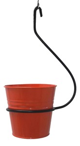 Pot de fleurs suspendu en métal vintage avec cadre en fil métallique, style rustique, pour plantes d'intérieur et d'extérieur - Product Image 2