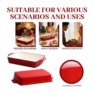 Cazuela Clásica Premium Apta para Horno con Tapa de Vidrio/Cerámica, Forma Rectangular, Apta para Lavavajillas, para Hornear - Product Image 4