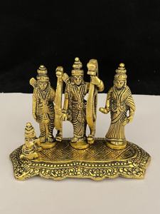 Statue de la famille Ram Ji en laiton fait à la main, métal plaqué or avec Lakshman Seeta Mata Hanuman pour la décoration de la maison et les cadeaux - Product Image 4