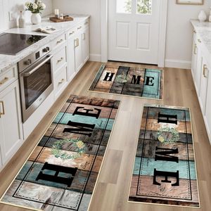 Juego de 3 Alfombras de Cocina Antideslizantes 100%, Lavables, Rústicas, Suaves, Estilo Granja, Tapetes Antideslizantes para Piso - Product Image 1