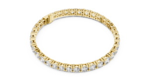 Yellow Gold Oval Cut Moissanite Tennis <b>Bracelet</b> 925 Sterling <b>Silver</b> Link <b>Bangle</b> Wedding Jewelry - Product Image 3