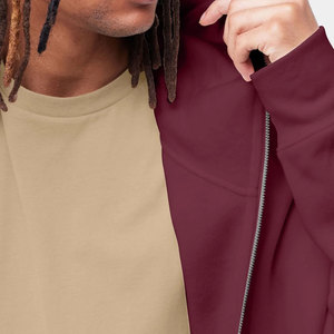 Custom Full Face Zipper Thermal Hoodie 100% Cotton Street Style Blank Plain Design for Winter-Available for Online Sale Bulk - Product Image 3