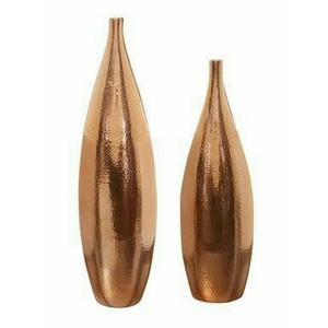 Contemporary <b>Copper</b> Floor Trumpet <b>Vase</b> Set of 2 Handmade Modern Decorative Metal <b>Vases</b> by HRCRAFTVERSE - Product Image 6