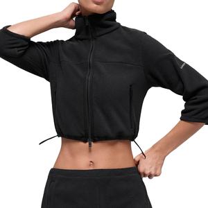 New Women's Polar Fleece Retreat Cropped Jacket Fleece Pullover Jacket High Neck Cropped Outerwear Private <b>Label</b> Custom OEM - Product Image 1