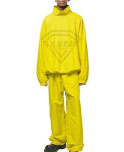 Premium Yellow Tracksuit Men Custom Windbreaker Set Waterproof Pullover <b>Jacket</b> Baggy Pants OEM Clothing Manufacturer Bulk Sale - Product Image 4