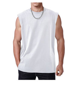 Camisetas sin mangas de punto personalizadas para hombre, estilo acid wash, para gimnasio, de secado rápido, ajuste holgado, de algodón, para correr y playa, OEM/ODM - Product Image 1