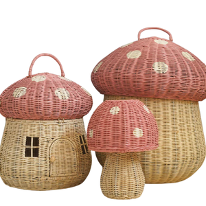 Cesta de Almacenamiento de Juguetes para Niños con Tapa de Hongo, de Mimbre, Organizador de Almacenamiento Único, Decoración para el Hogar Infantil, Venta al por Mayor - Product Image 5