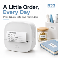 Printer Stiker Mini Bluetooth Portabel B23 203DPI Printer Thermal Tanpa Tinta untuk Kerajinan DIY, Catatan Belajar, dan Jurnal