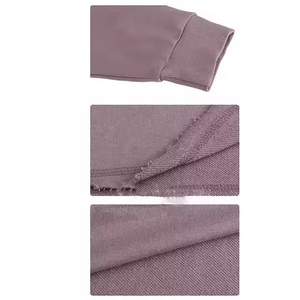 Sudadera con capucha corta de algodón liso para mujer, al por mayor, con logo personalizado y bajo sin rematar - Product Image 5