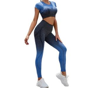 Conjunto Deportivo de 2 Piezas para Mujer, Compresión, Sin Costuras, para Yoga y Gimnasio, Top Deportivo con Espalda Cruzada, Colores Vivos - Product Image 3